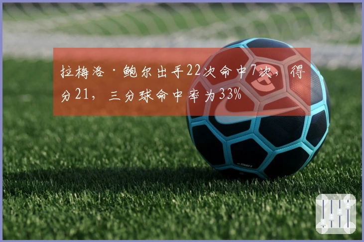 拉梅洛·鲍尔出手22次命中7次，得分21，三分球命中率为33%